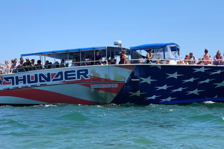 a large ship in the water