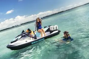 a group of people swimming in a body of water
