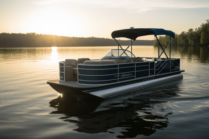 a small boat in a body of water