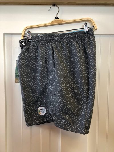 black patterned shorts