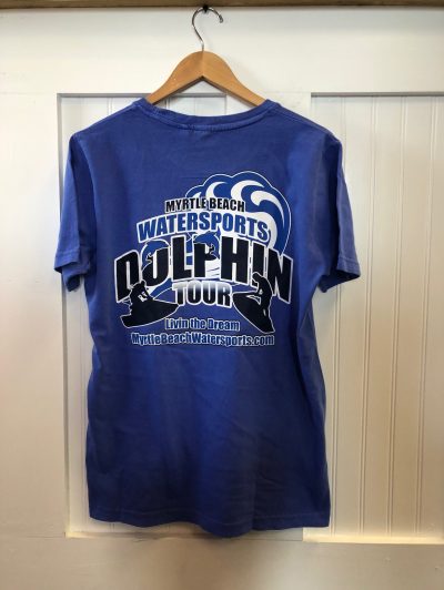 myrtle beach watersports dolphin tour blue shirt back